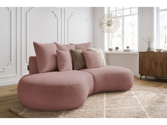 Canapé droit fixe 4 places SAINT-GERMAIN tissu bouclette