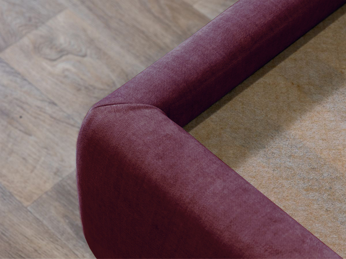 Lit coffre JADE avec tête de lit effet oreiller rouge — vue 6