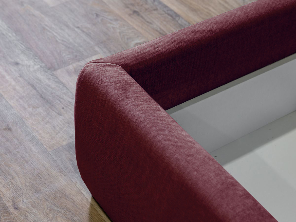 Lit coffre JADE avec tête de lit effet oreiller rouge — vue 5