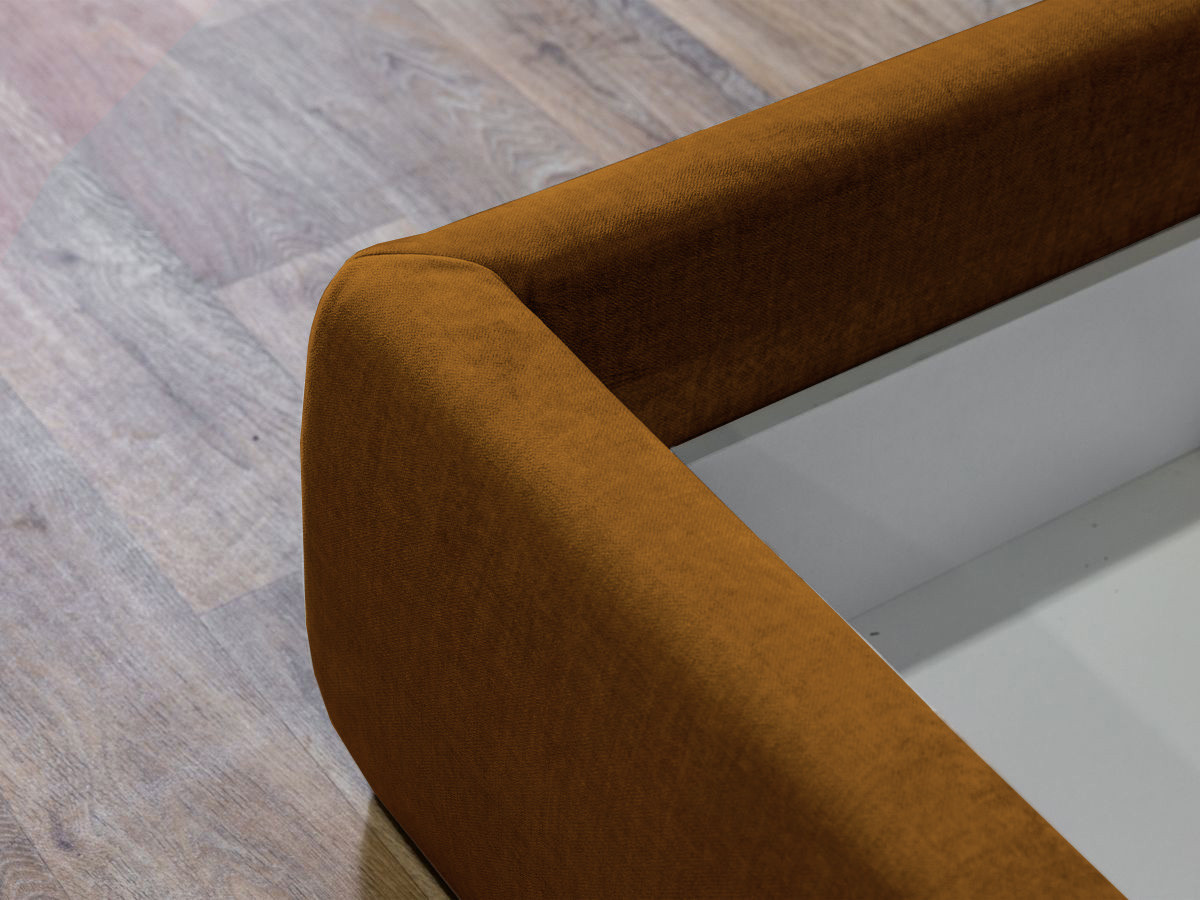 Lit coffre JADE avec tête de lit effet oreiller jaune — vue 5