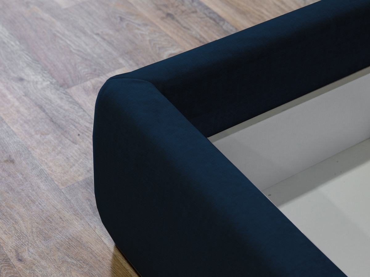 Lit coffre JADE avec tête de lit effet oreiller bleu — vue 5