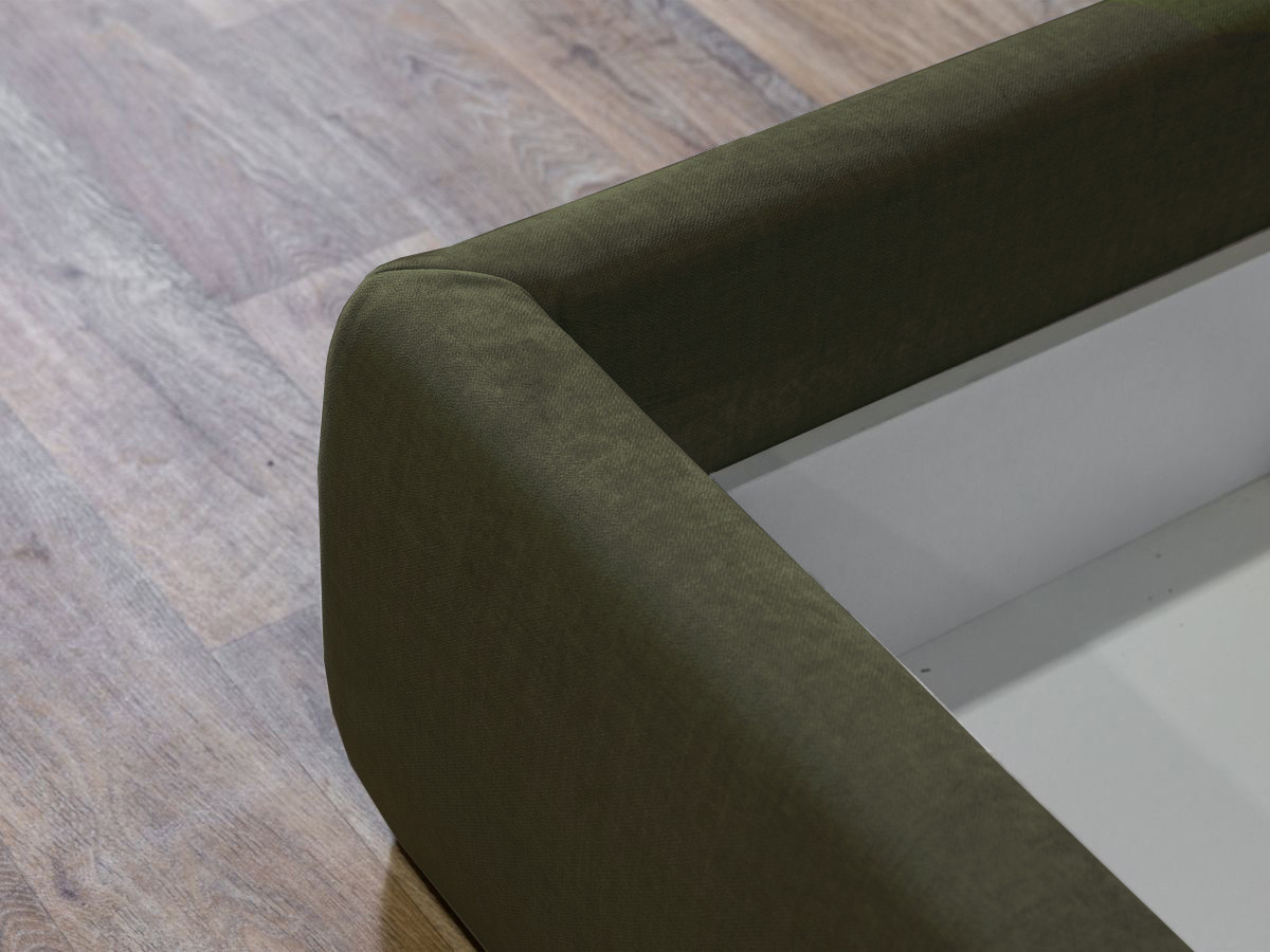 Lit coffre JADE avec tête de lit effet oreiller vert — vue 5