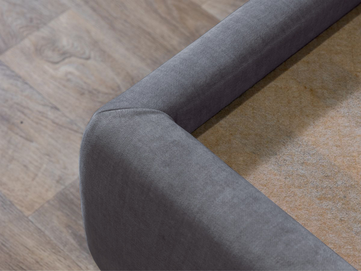 Lit coffre JADE avec tête de lit effet oreiller gris foncé — vue 6