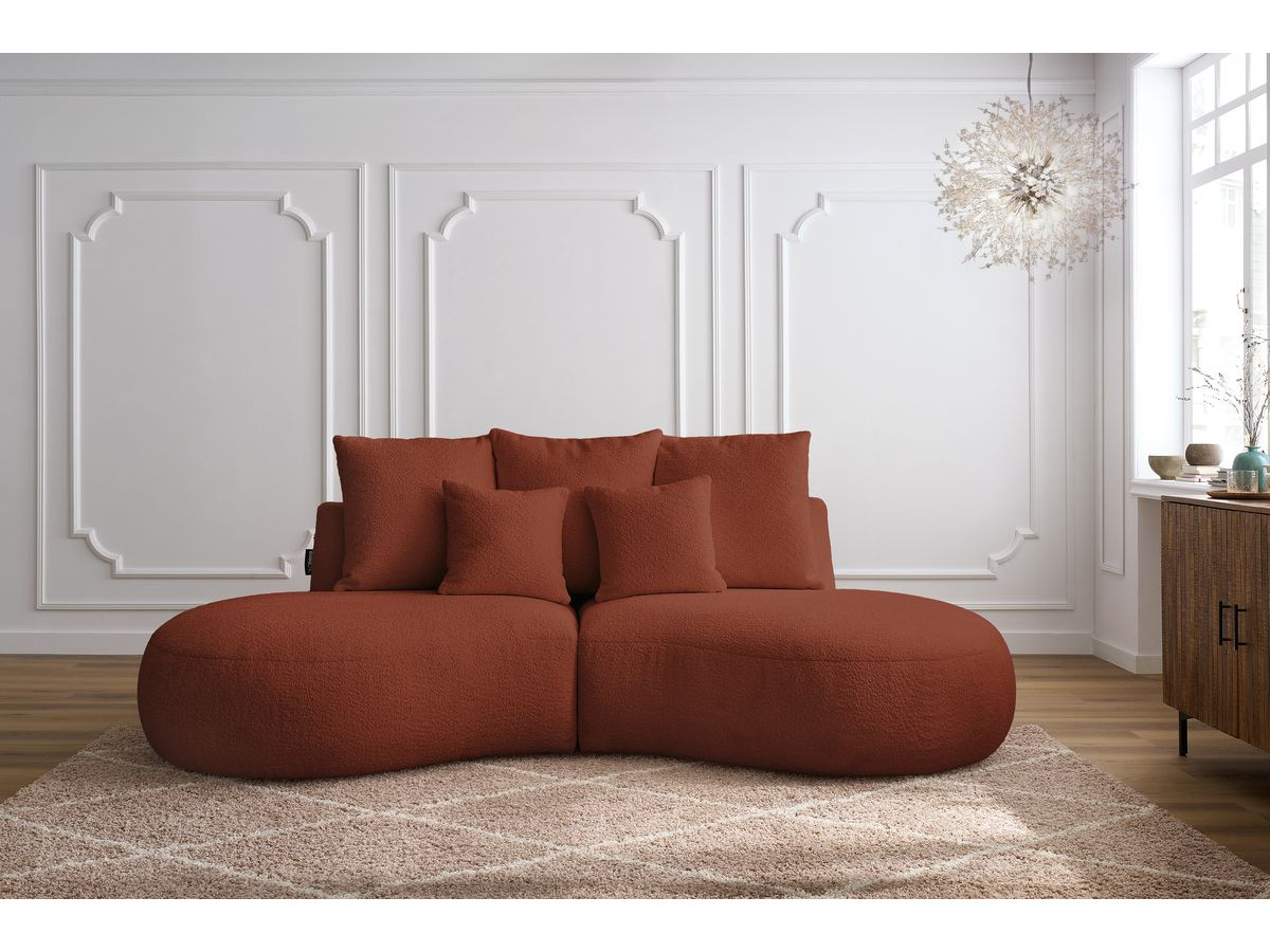 Canapé droit 3 places SAINT-GERMAIN bouclette orange — vue 5