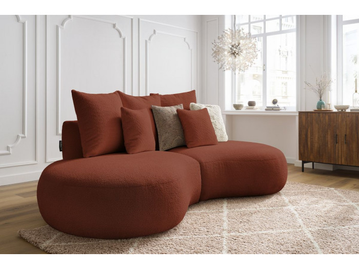 Canapé droit fixe 4 places SAINT-GERMAIN tissu bouclette