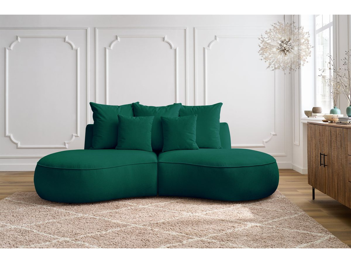 Canapé droit 3 places SAINT-GERMAIN texturé vert — vue 5