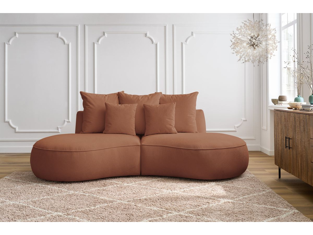 Canapé droit 3 places SAINT-GERMAIN texturé orange — vue 5