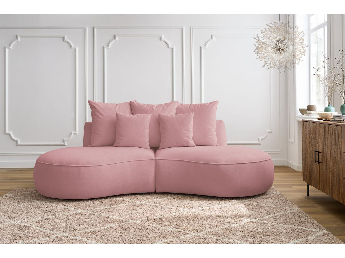 Canapé droit 3 places SAINT-GERMAIN texturé rose — vue 5