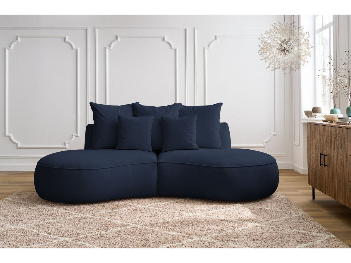 Canapé droit 3 places SAINT-GERMAIN texturé bleu foncé — vue 5