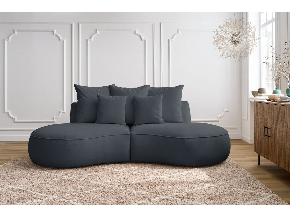 Canapé droit 3 places SAINT-GERMAIN texturé gris foncé — vue 5