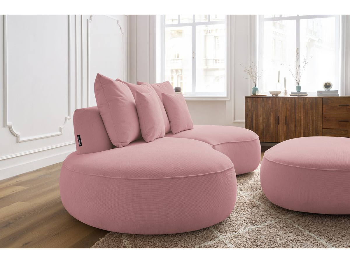 Canapé droit fixe 3 places SAINT-GERMAIN tissu texturé avec pouf