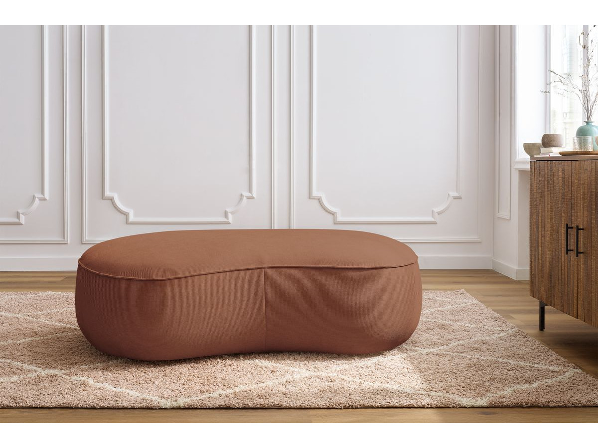 Pouf SAINT-GERMAIN texturé orange — vue 4
