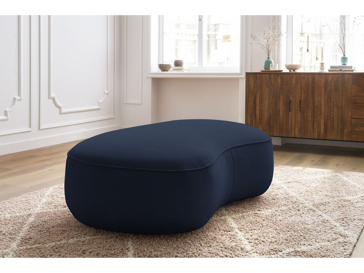 Pouf SAINT-GERMAIN texturé bleu foncé