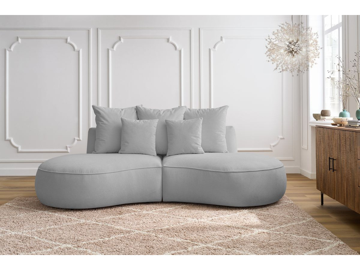 Canapé droit 3 places SAINT-GERMAIN texturé gris clair — vue 5