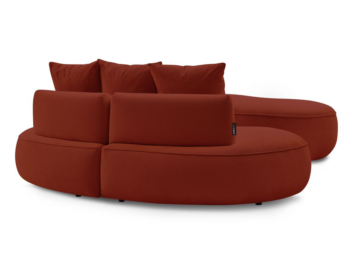 Canapé droit fixe 3 places SAINT-GERMAIN tissu texturé avec pouf