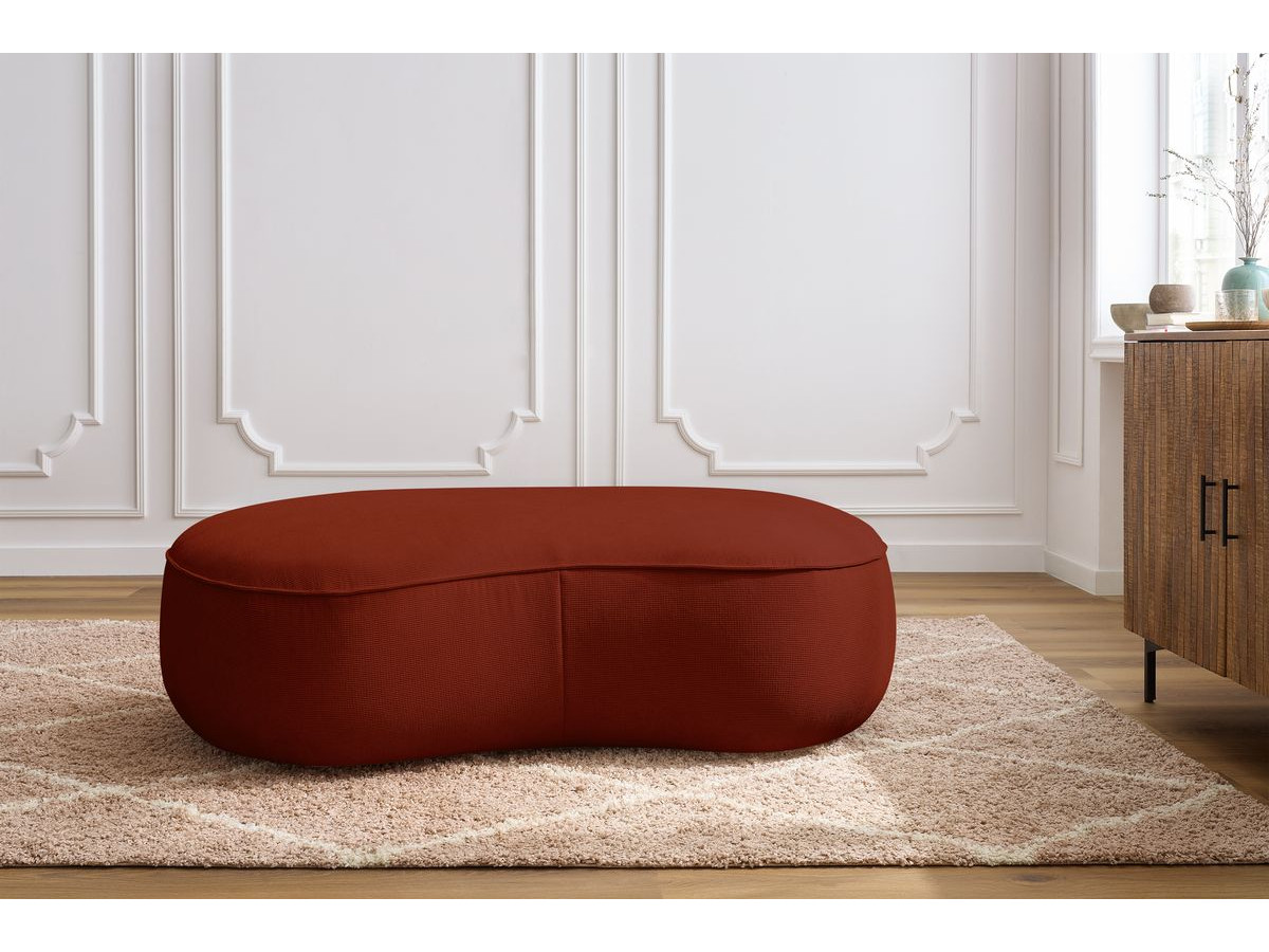 Pouf SAINT-GERMAIN texturé rouge — vue 4