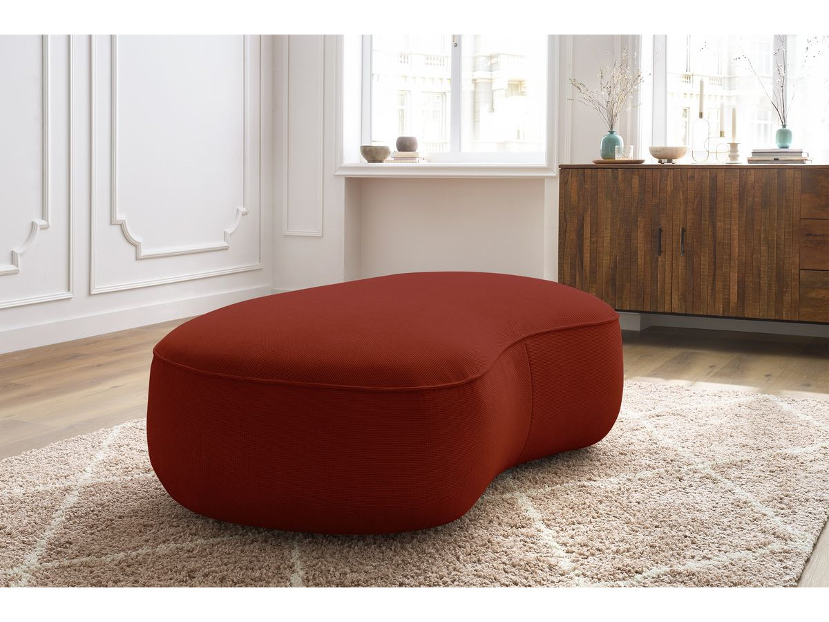 Pouf SAINT-GERMAIN texturé rouge