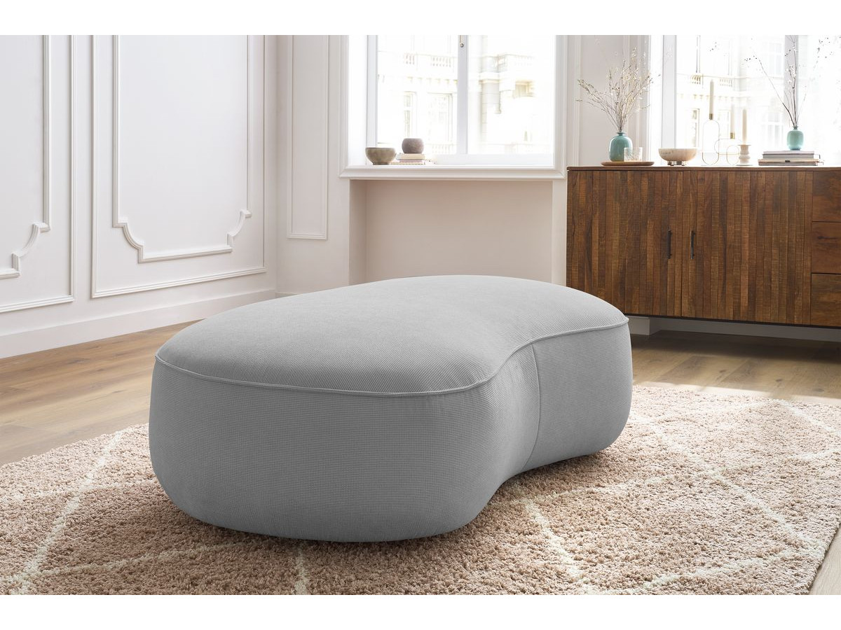 Pouf SAINT-GERMAIN texturé gris clair