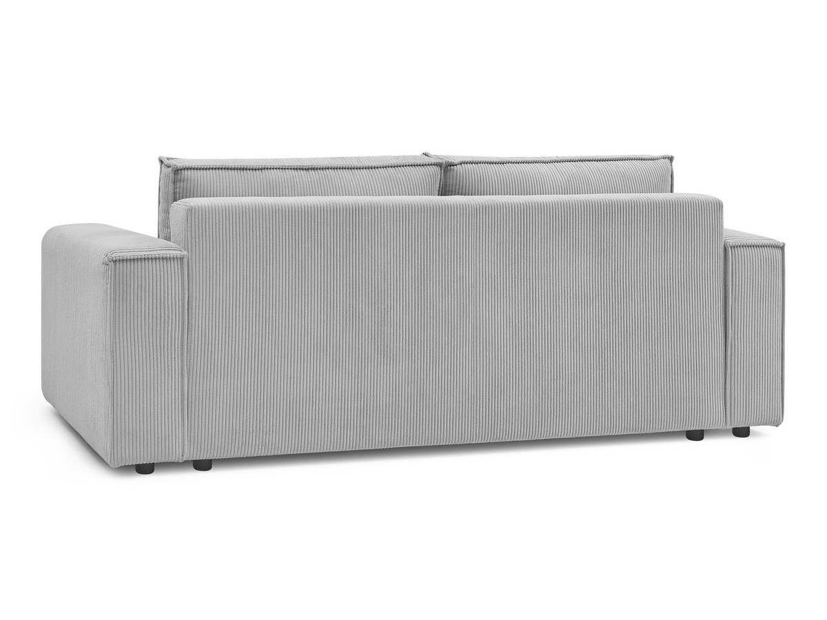 Canapé droit convertible coffre NIHAD velours côtelé avec pouf
