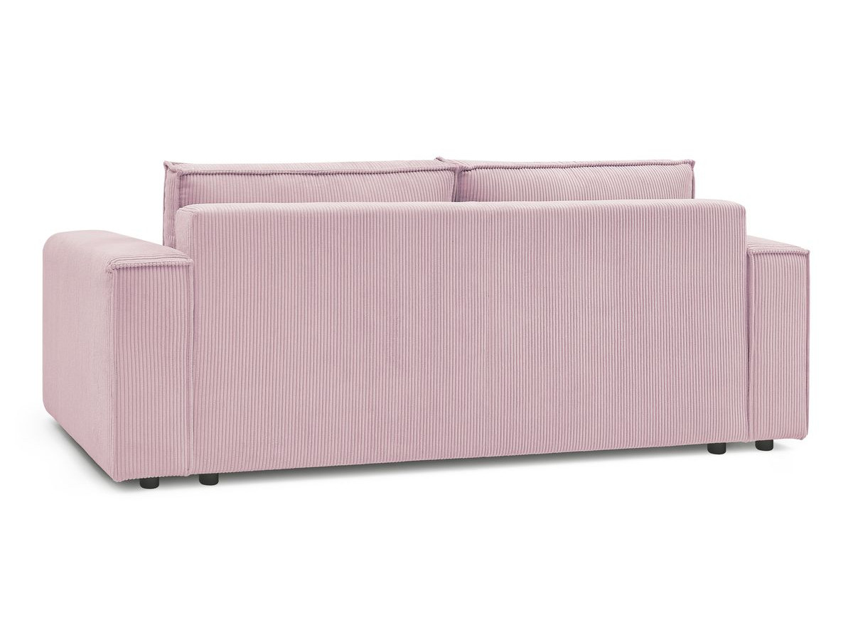 Canapé droit convertible coffre NIHAD velours côtelé avec pouf