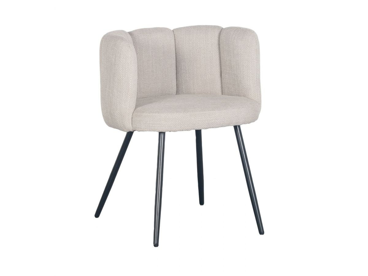 Set van 2 CELIA beige stoelen met structuurstof