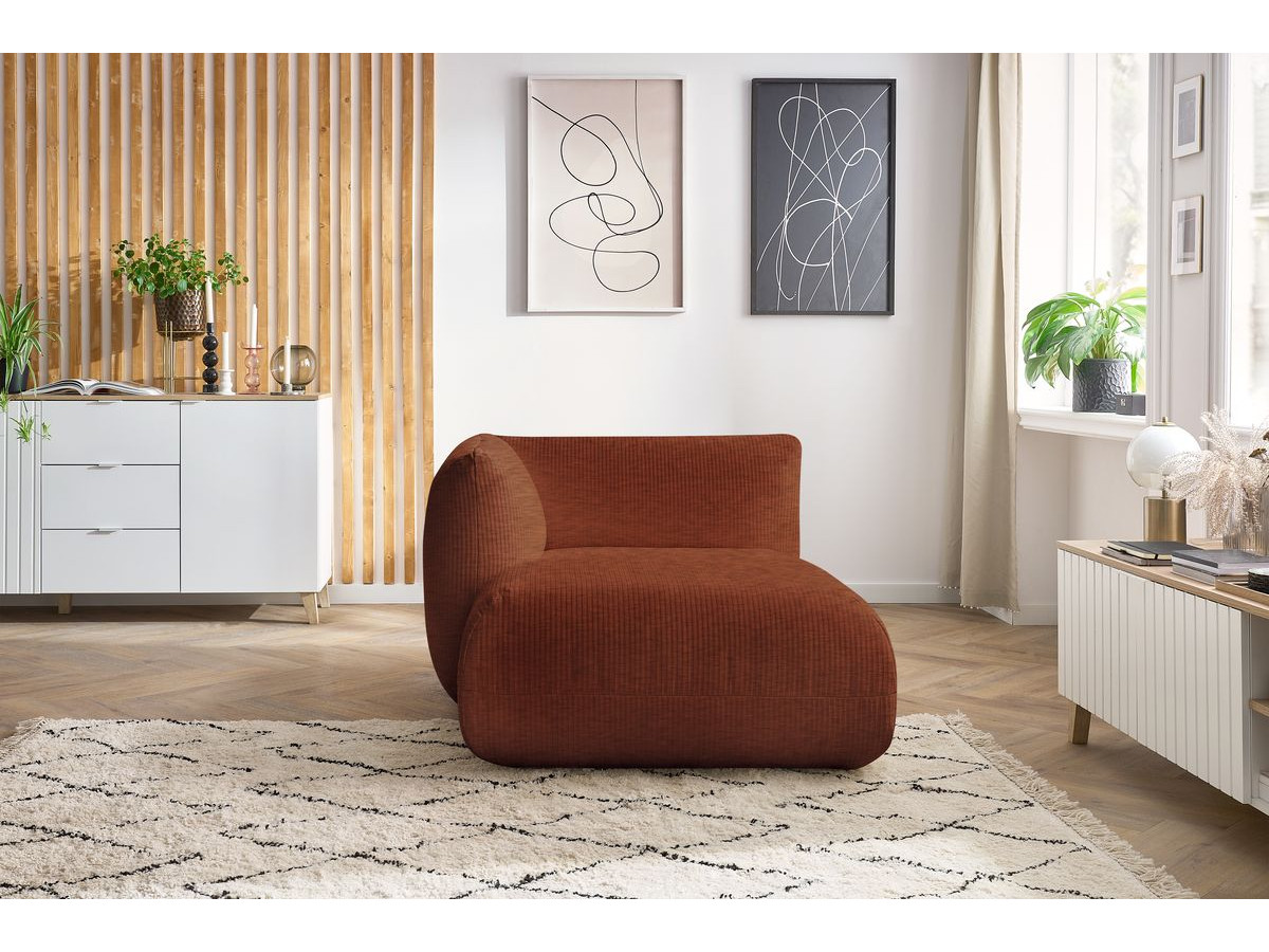 Méridienne avec accoudoir pour canapé modulable LECOMTE orange  angle gauche BOBOCHIC 1 places - Vue supplémentaire 2