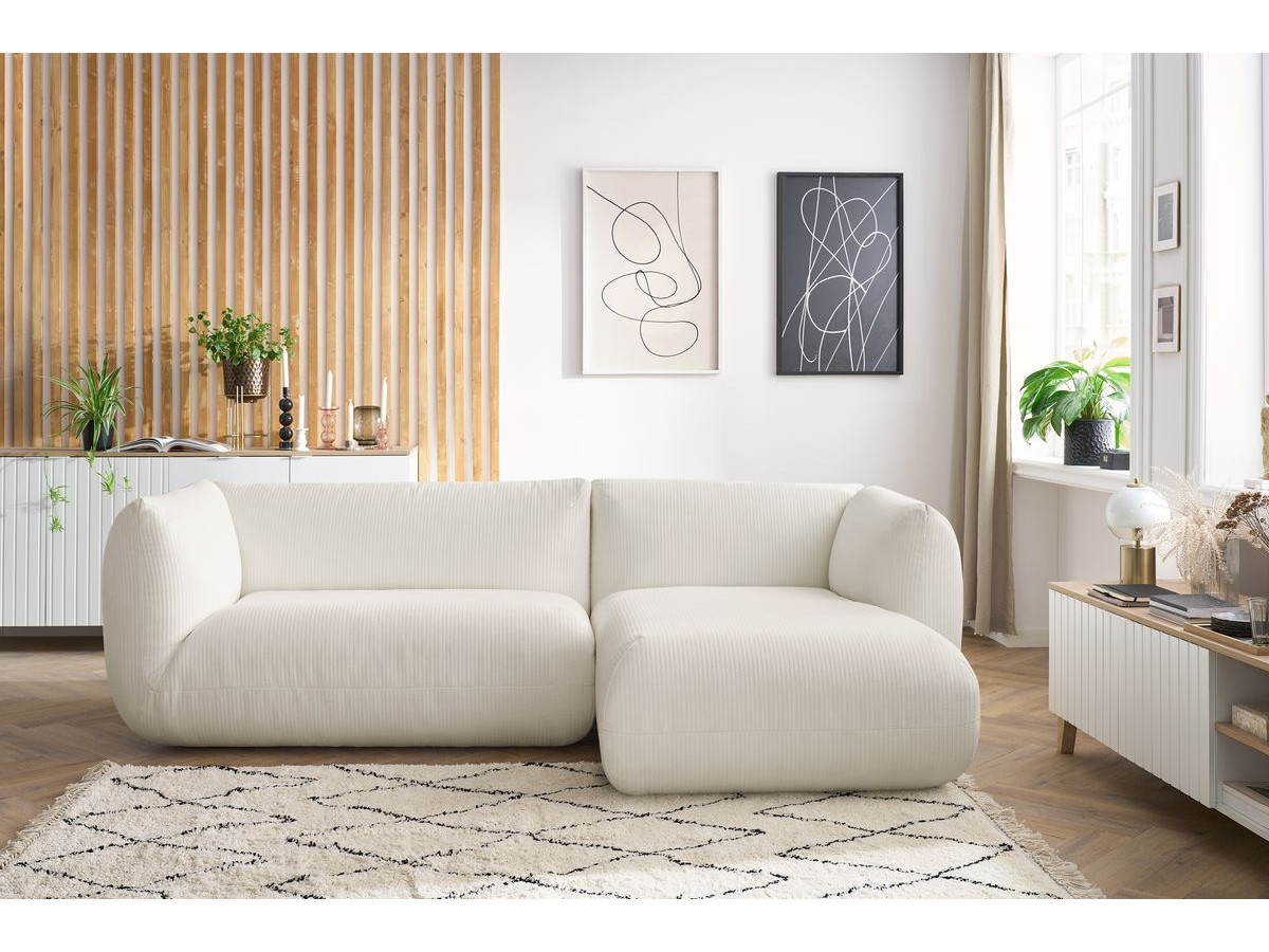 Canapé d'angle fixe LECOMTE blanc angle droit BOBOCHIC 3 places - Vue supplémentaire 3