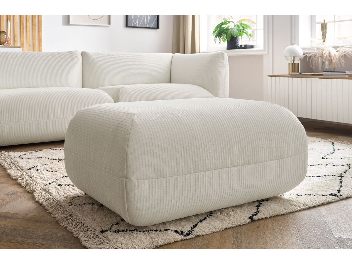 Sofa nierozkładany 4-osobowy LECOMTE z małym pufem