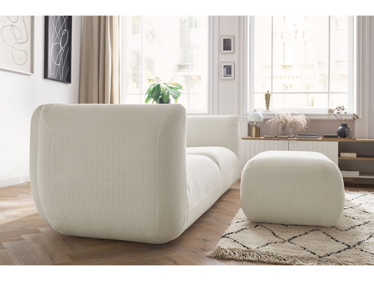 Sofa nierozkładany 4-osobowy LECOMTE z małym pufem