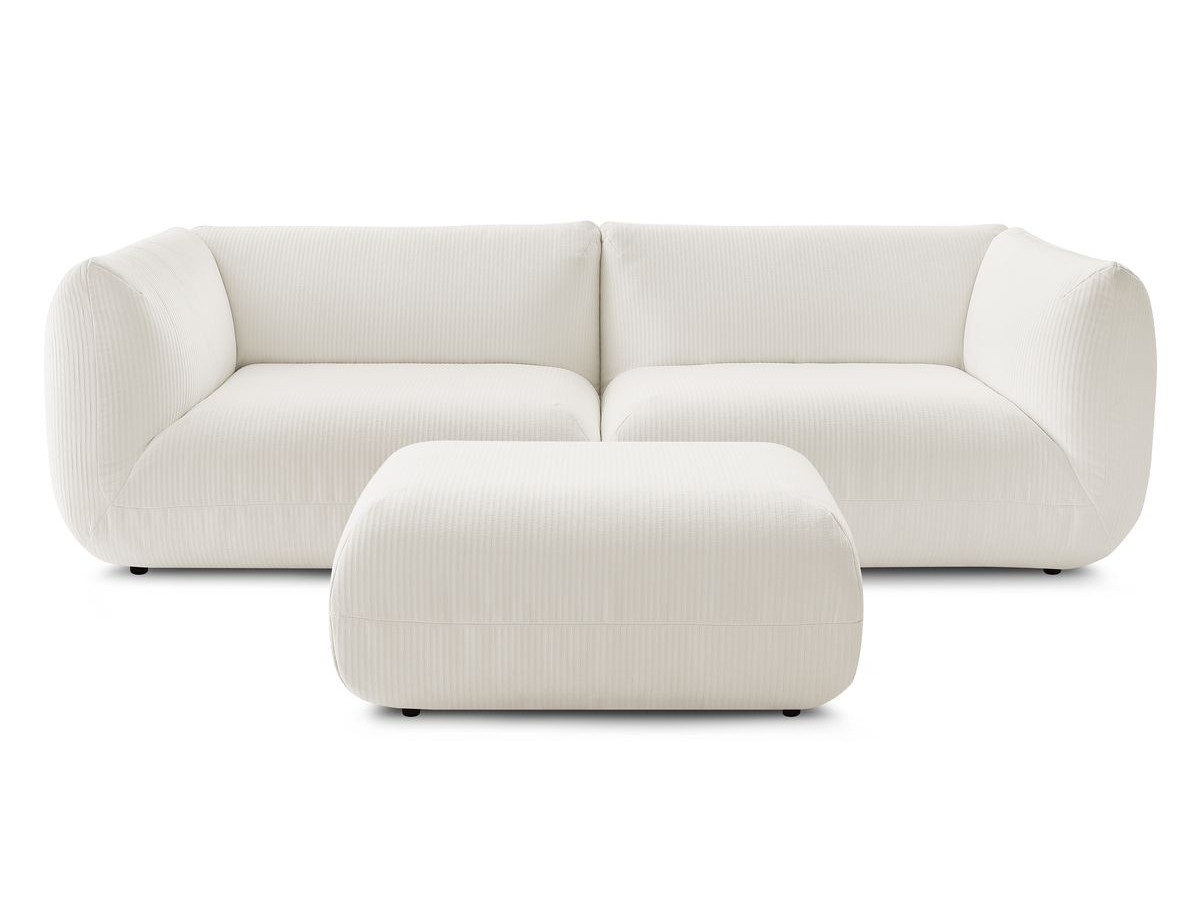 Sofa nierozkładany 4-osobowy LECOMTE z małym pufem