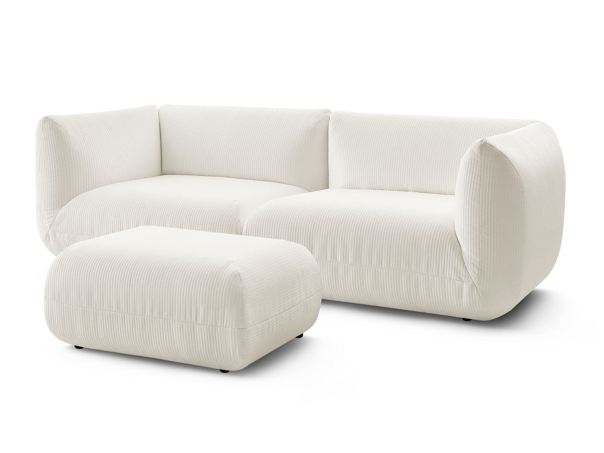 Sofa nierozkładany 4-osobowy LECOMTE z małym pufem