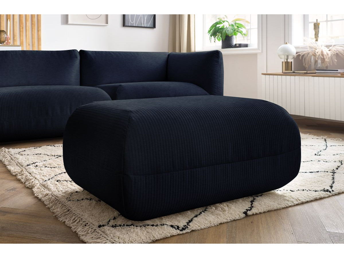 Sofa nierozkładany 4-osobowy LECOMTE z małym pufem