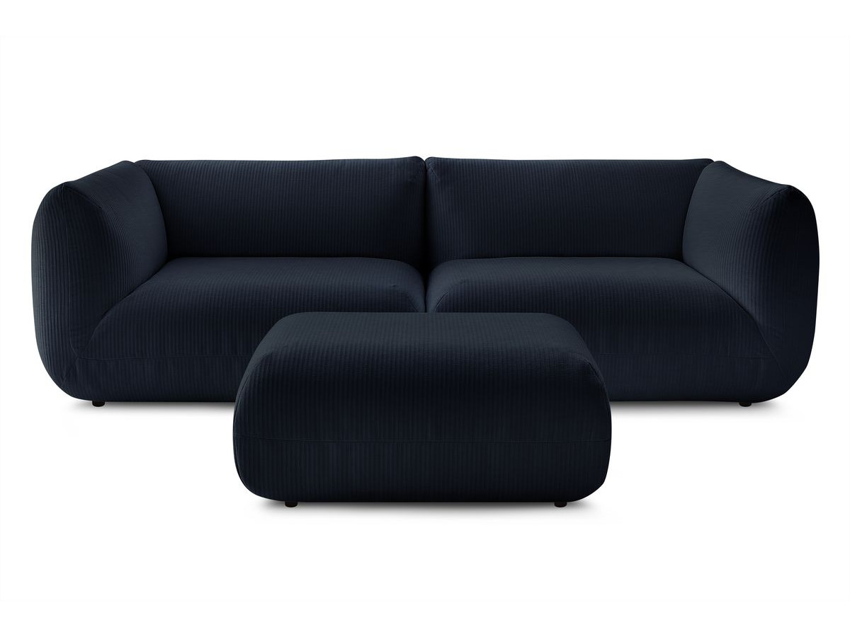 Sofa nierozkładany 4-osobowy LECOMTE z małym pufem