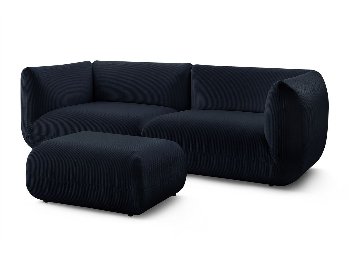 Sofa nierozkładany 4-osobowy LECOMTE z małym pufem