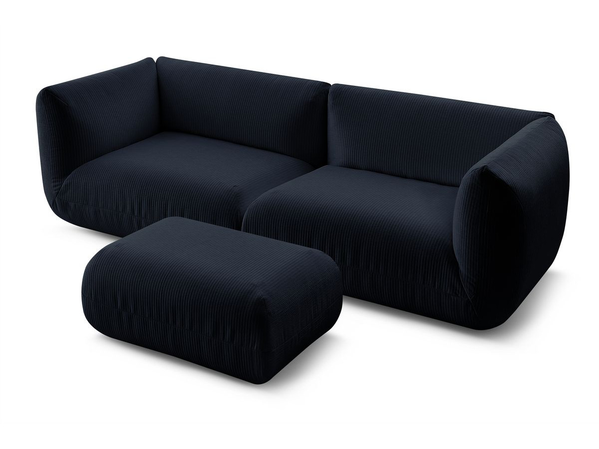 Sofa nierozkładany 4-osobowy LECOMTE z małym pufem