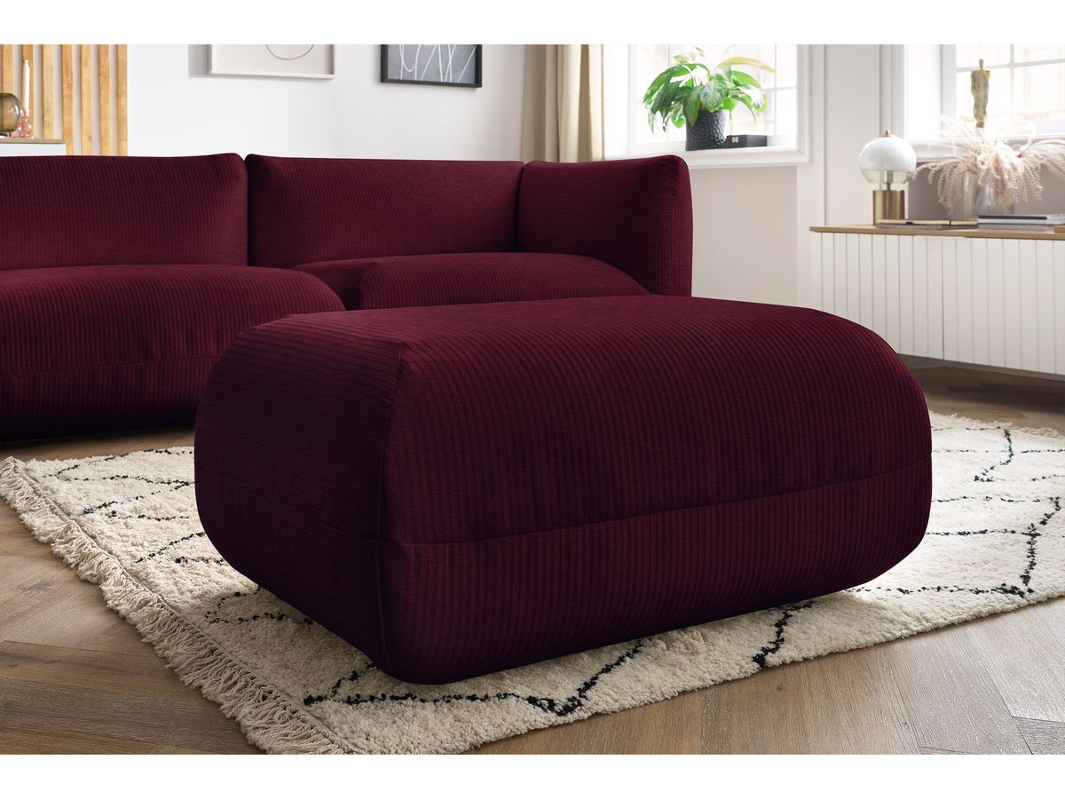 Sofa nierozkładany 4-osobowy LECOMTE z małym pufem