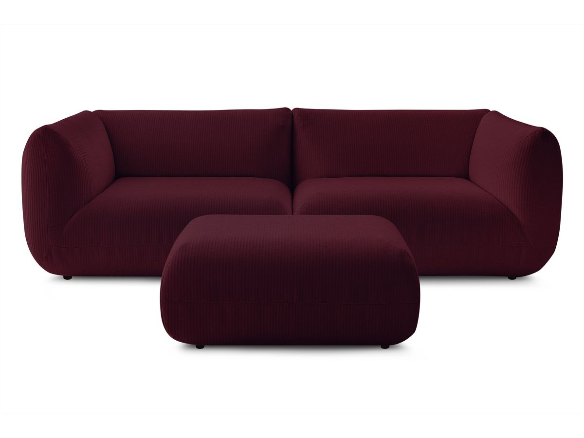 Sofa nierozkładany 4-osobowy LECOMTE z małym pufem