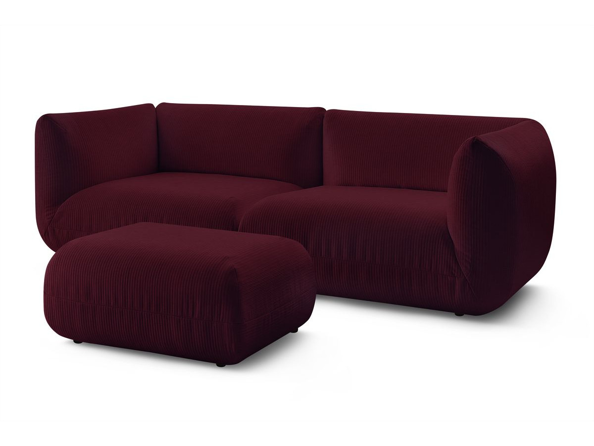 Sofa nierozkładany 4-osobowy LECOMTE z małym pufem