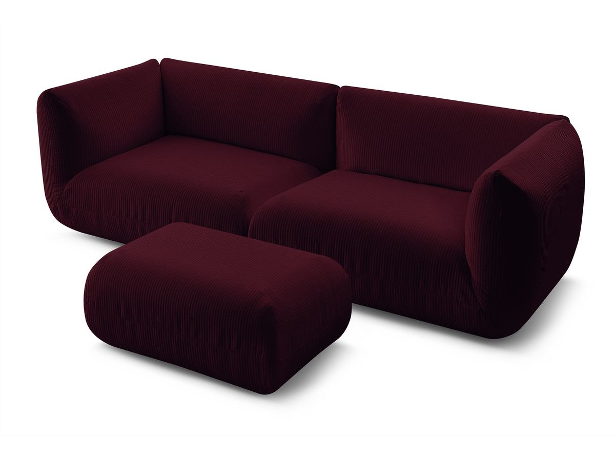 Sofa nierozkładany 4-osobowy LECOMTE z małym pufem