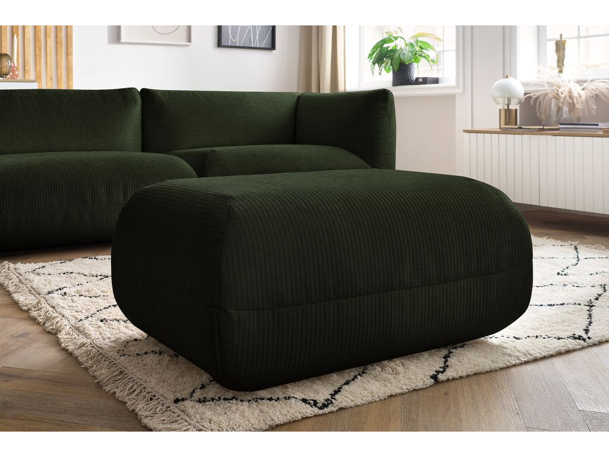 Sofa nierozkładany 4-osobowy LECOMTE z małym pufem