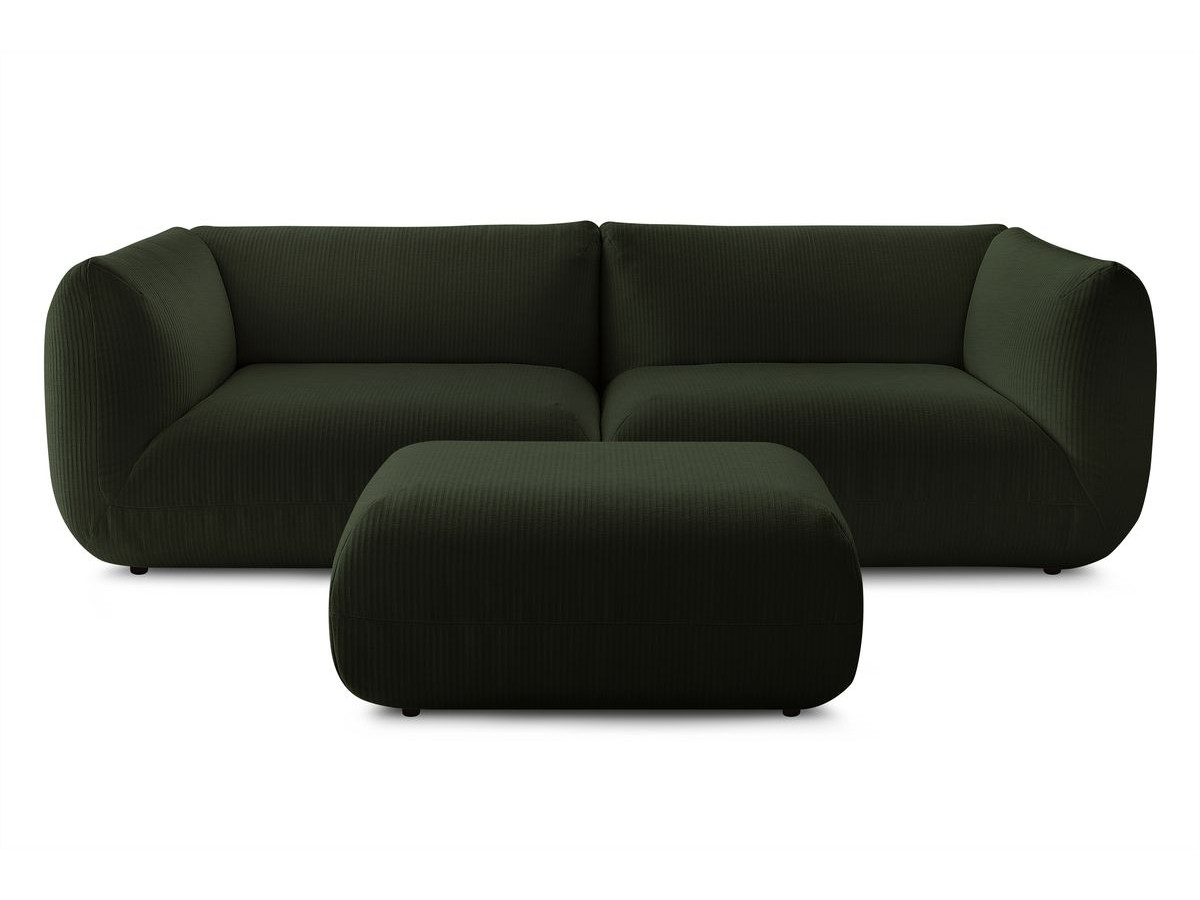 Sofa nierozkładany 4-osobowy LECOMTE z małym pufem