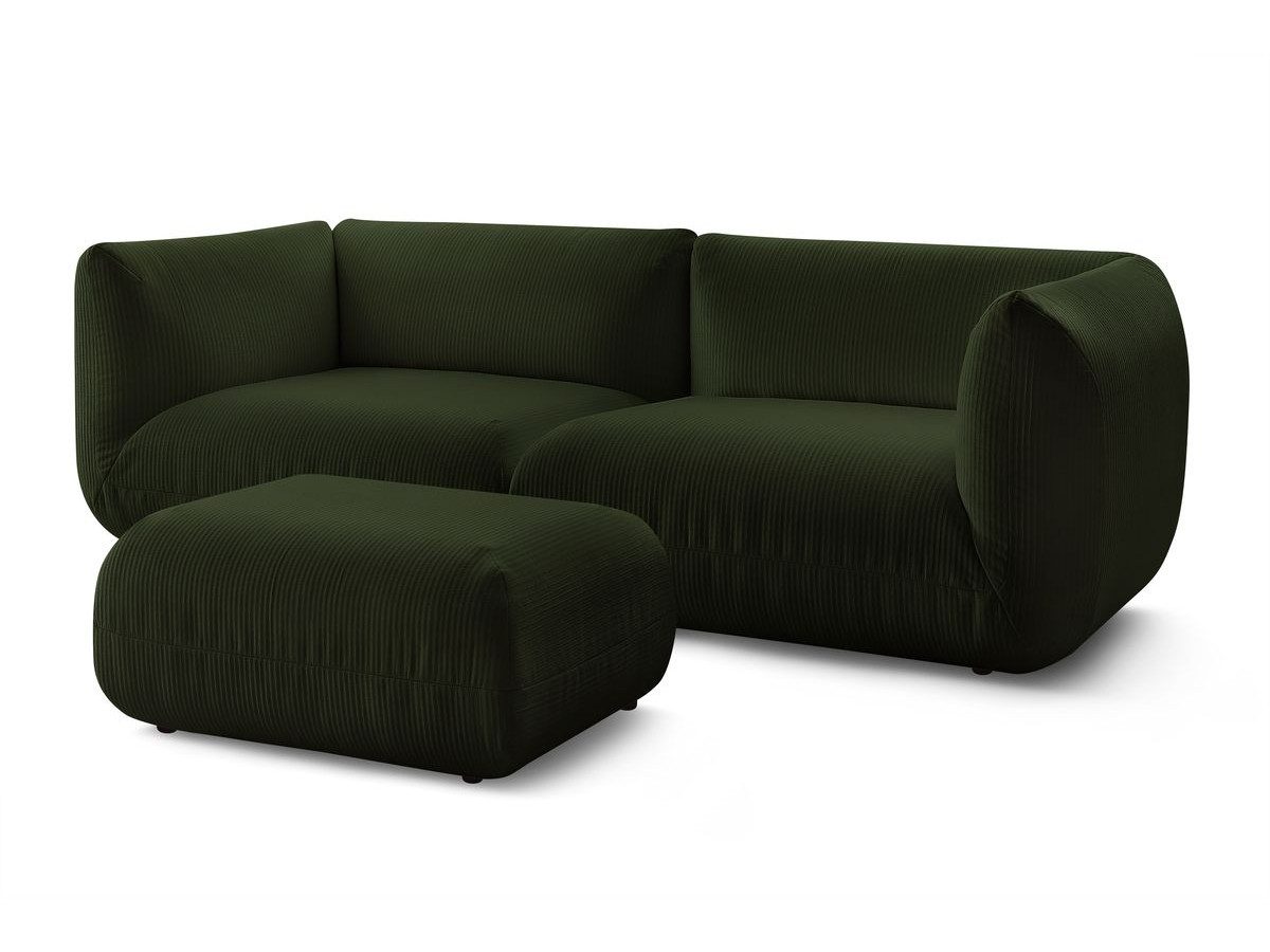 Sofa nierozkładany 4-osobowy LECOMTE z małym pufem