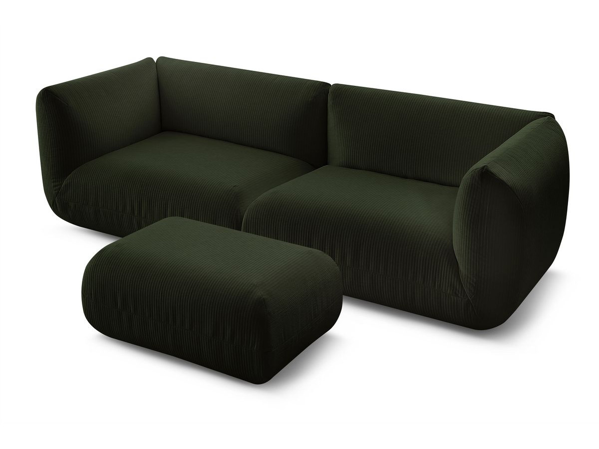Sofa nierozkładany 4-osobowy LECOMTE z małym pufem