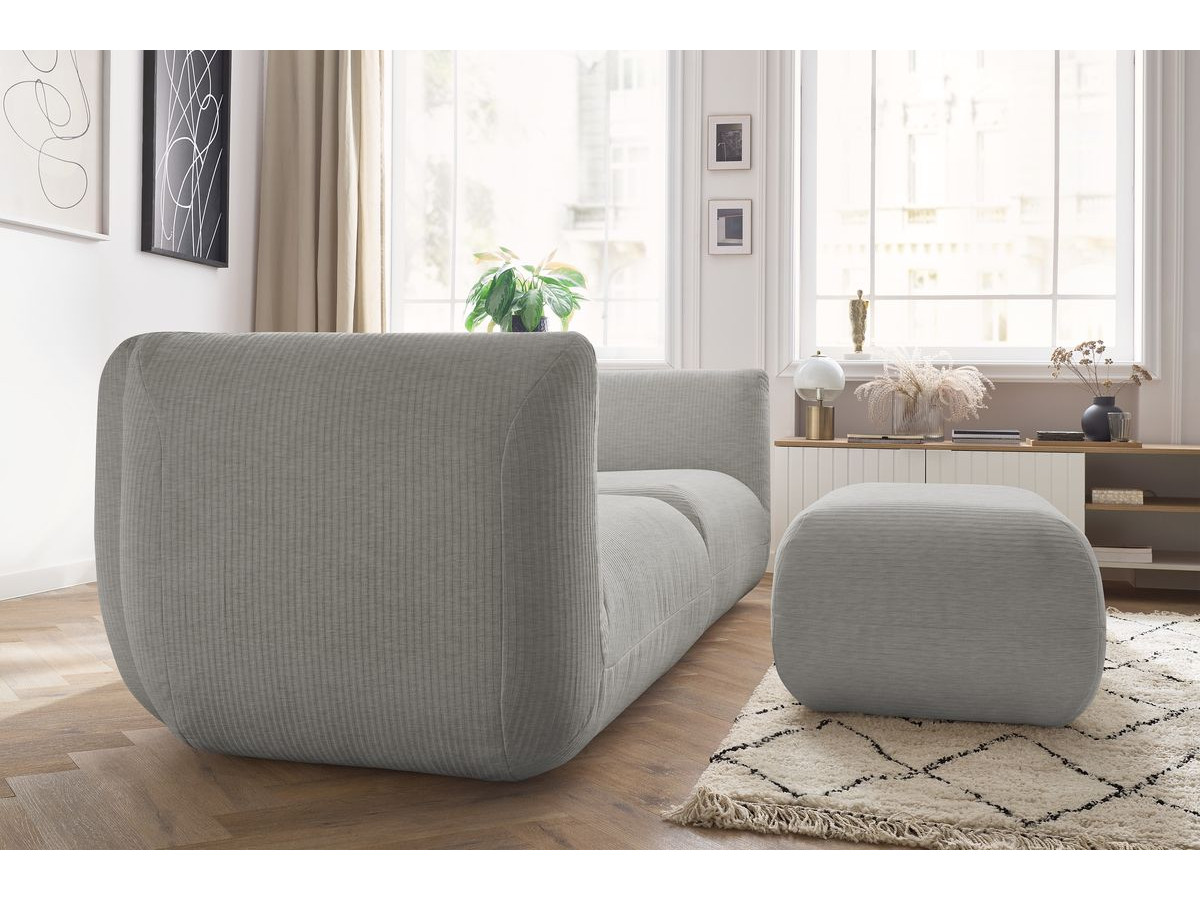 Sofa nierozkładany 4-osobowy LECOMTE z małym pufem