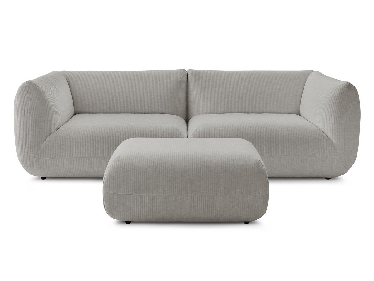 Sofa nierozkładany 4-osobowy LECOMTE z małym pufem