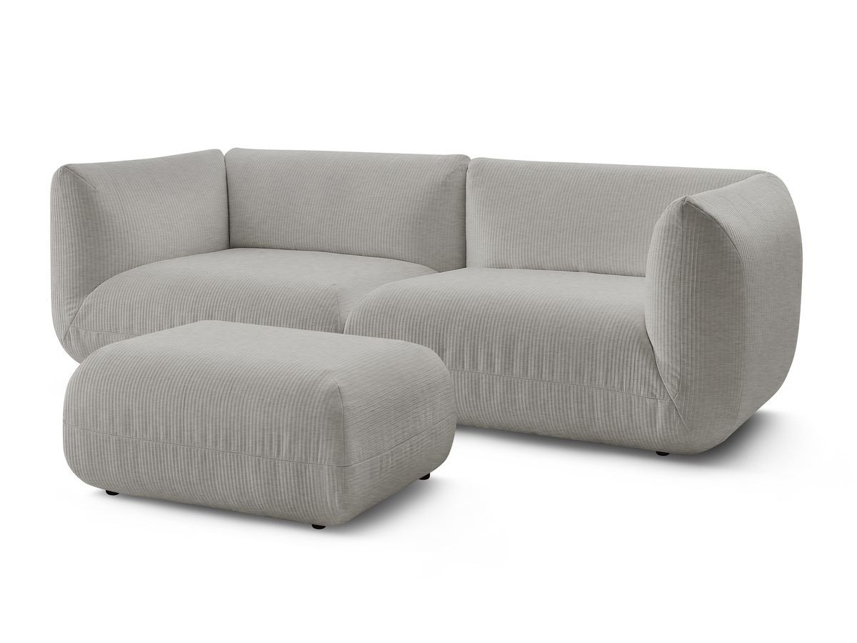 Sofa nierozkładany 4-osobowy LECOMTE z małym pufem