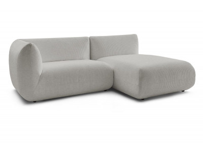 Canapé d'angle fixe LECOMTE avec 1 chauffeuse 130 cm avec accoudoir et 1 méridienne sans accoudoir