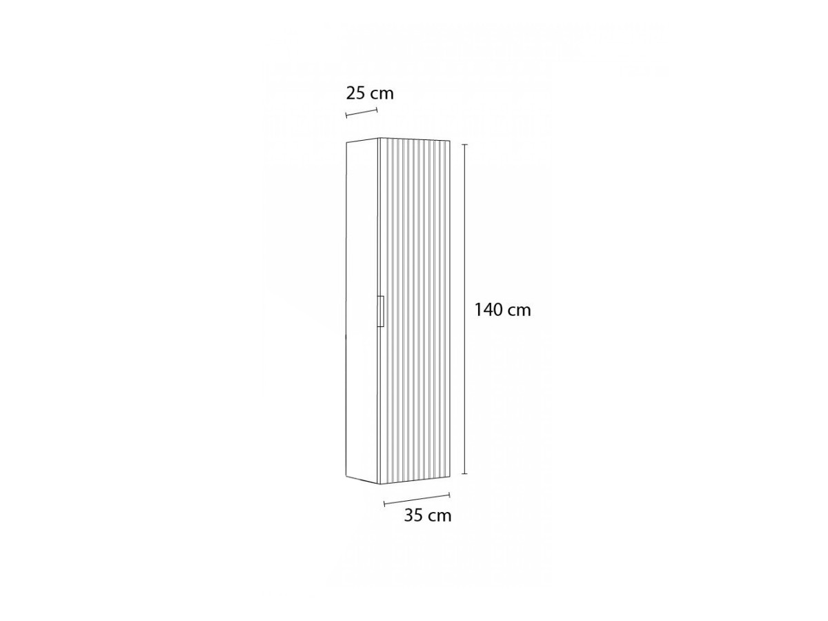140 cm HILONA eiken badkamerkolom
