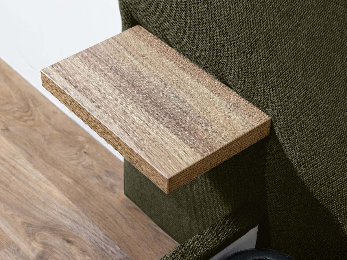 BLANDINE opbergbed in structuurstof met nachtkastjes