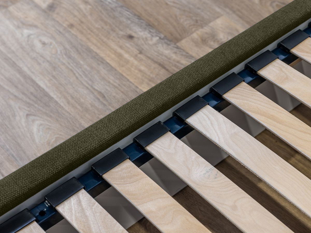 BLANDINE opbergbed in structuurstof met nachtkastjes